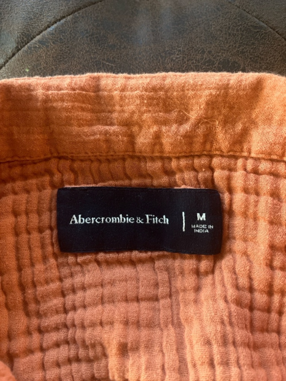 Abercrombie & Fitch Textured
Camp Collar Shirt Orange | Size M - Picture 4 of 4